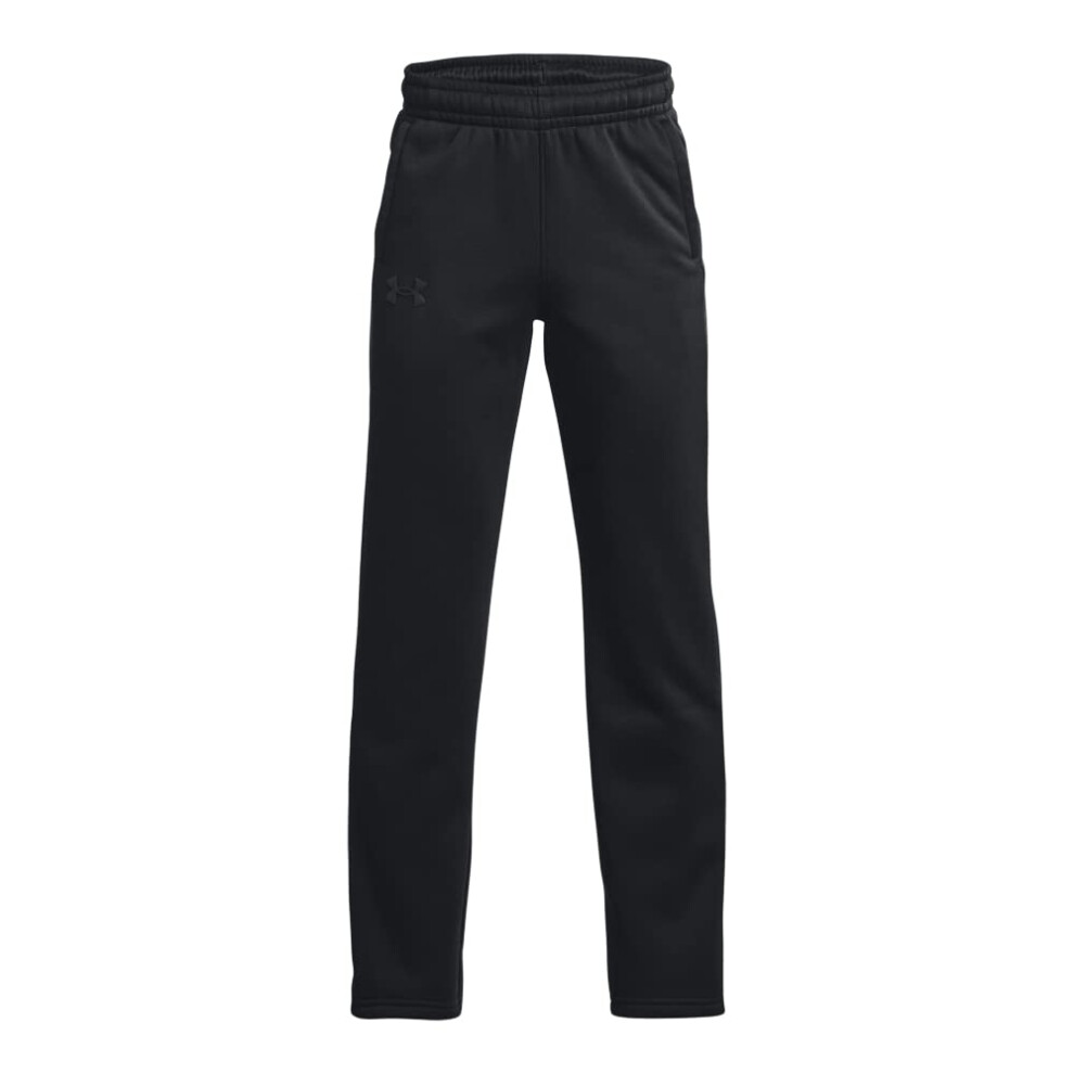Under Armour Boys Armourfleece Straight Leg Pant, (001) Black / / Black, Youth Large