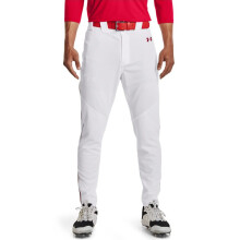 Under Armour Heren Utility Baseball Straight Leg Pant Pipe 22, (103) Wit/Rood/Rood, Medium