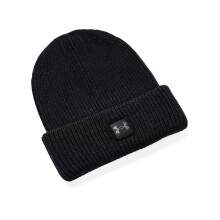 Under Armour Herr Halftime Ribbad Beanie, (001) Svart / Jet Grå, En Storlek Passar Alla