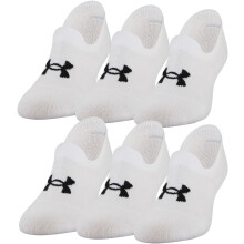 Under Armour Volwassen Essentiële Ultra Lage Tab Sokken, Multipacks, Wit (6-Pairs), Medium