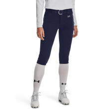 Under Armour Dames Utility Softball Broek 22, (410) Midnight Navy / Baseball Gray, Large