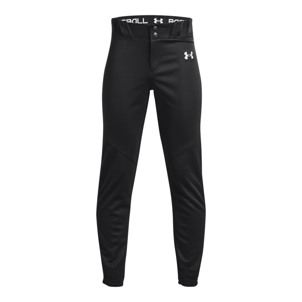 Under Armour Boys Utility Baseball Pant Closed, (001) Black / / White, Large