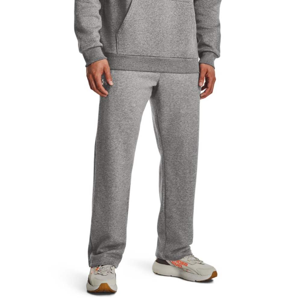 Under Armour Men's Rival Fleece Pants, (025) Castlerock Light Heather / / White, 3X-Large