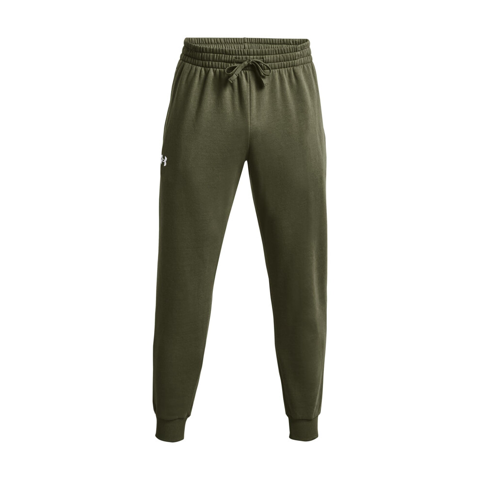 Under Armour Men's Rival Fleece Joggers, (390) Marine Od Green / / White, X-Large Tall White,Green