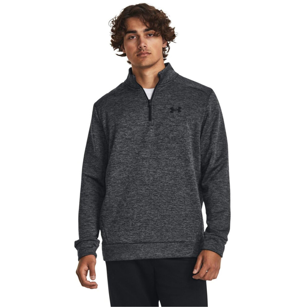 Under Armour Mens Armour Fleece Twist Quarter Zip, (001) / / X-Large Tall Black