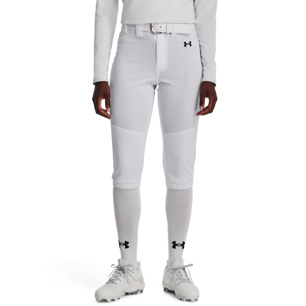 Under Armour Womens Utility Softball Pants 22, (100) White / / Black, Small