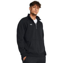 Under Armour Rival Fleece Uomini Zip a Quarto, (001) Nero / / Bianco, X-Large