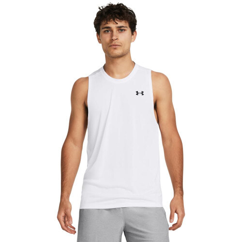 Under Armour Under Armour Herre Tech Tank Top, (100) Hvid / / Sort, Large