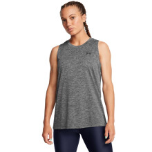 Under Armour Camiseta sin mangas Tech Twist para mujer, (025) Castlerock / Negro, XX-Large