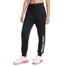 Under Armour Dames Project Rock Rival Fleece Joggers, (001) Zwart / Wit, Klein