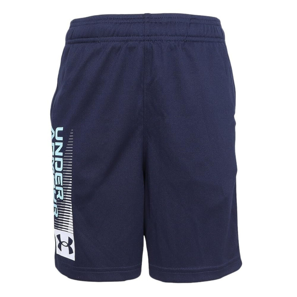 Under Armour Boys Tech Wordmark Shorts, (410) Midnight Navy/Stream/, X-Small White