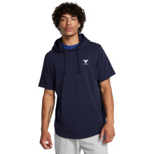 Under Armour Heren Project Rock Payoff Korte Mouwen Terry Hoodie, (410) Midnight Navy / Mod Gray, X-Large
