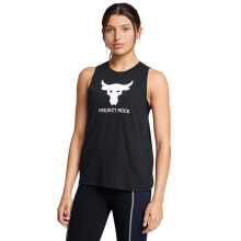 Top Sportivo Donna Under Armour Project Rock, (001) Nero / Bianco, X-Large