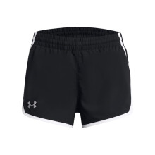 Shorts Under Armour per Bambine Fly by, (001) Nero/Bianco/Riflettente, X-Large