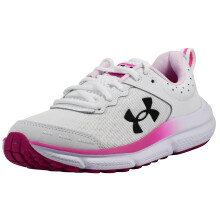 Scarpe Under Armour UA W Charged Assert 10 D da donna, Bianco/Rosa Ribelle/Nero, 9 W