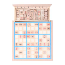 Wooden Math Puzzle Board Game for Kids, Blue, 8.86x8.86in
