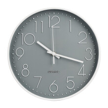 12 Inch Silent Non-Ticking Wall Clock Modern Gray Stereoscopic Dial Home Living Room