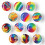 12 Pcs Glass Strong Refrigerator Magnets Rainbow Pattern Round Fridge Decor 1