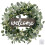 Guirlanda artificial de folhas de eucalipto verde com placa de boas-vindas, 50 cm (20 polegadas), decoração para primavera/verão. 1