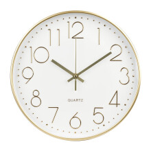 Wall Clock 12Inch Non-Ticking Silent Modern Simple Gold Stereoscopic Dial Home Office