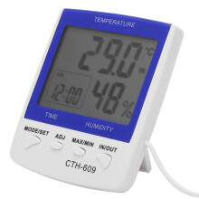 CTH‑609 Digitales Wandthermometer-Hygrometer mit Uhr & externem Sensor