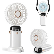 Portable Handheld Fan 3200mAh 5 Speed Foldable USB Desk Neck Fan