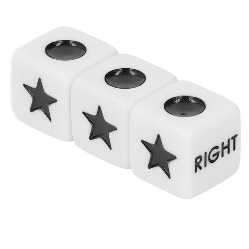 Multipurpose Left Right Center Dice Set for Family Party, Black Plastic 2
