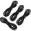 4 Pcs Auxiliary Cord Stereo Audio Cable Amp Headphone Black 2