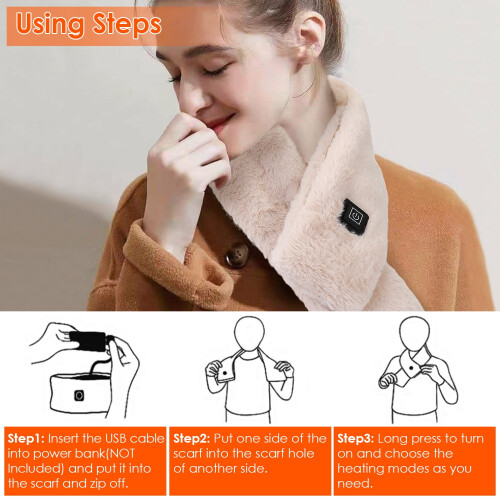 Heated Scarf Unisex USB Powered with 3 Heat Settings 1