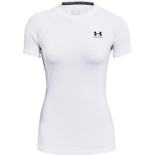 Under Armour Damen HeatGear Kompressionskurzarm-T-Shirt, Weiß (100)/Weiß, Klein