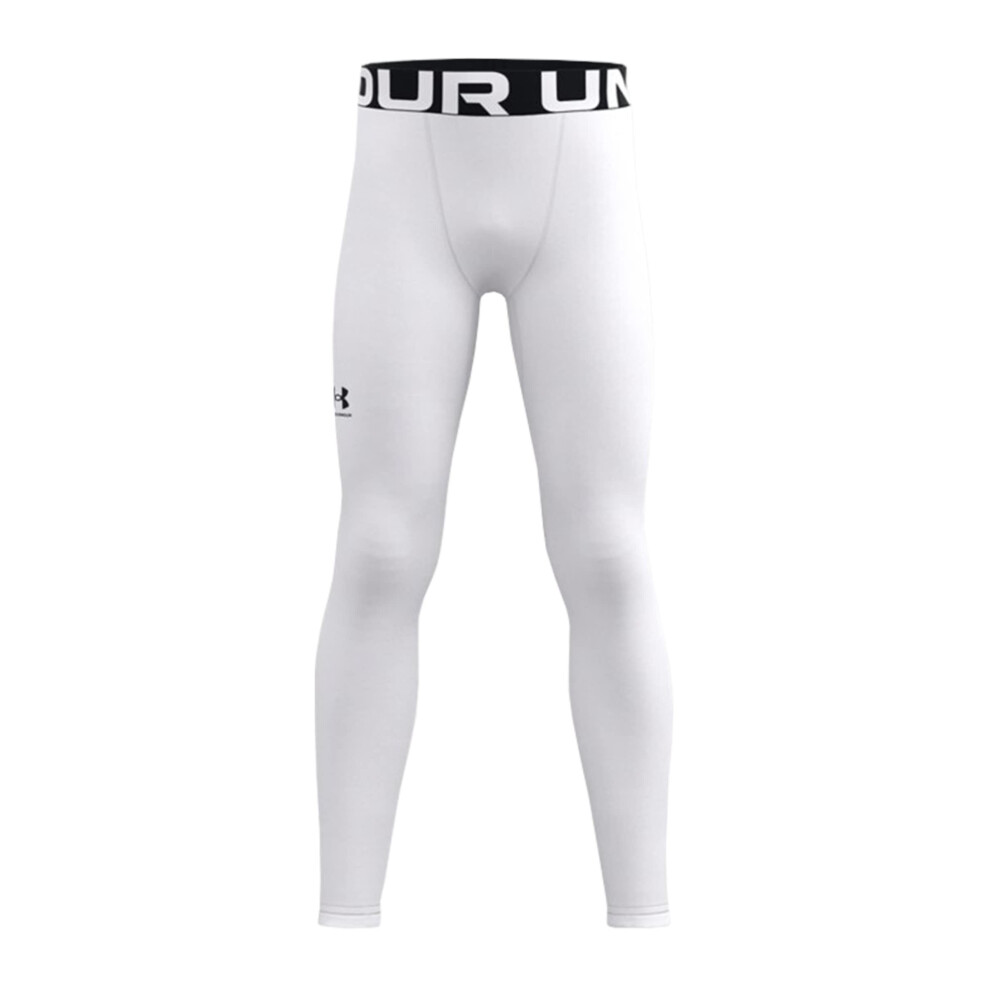 Under Armour Boys Coldgear Armour Baselayer Leggings, White (100)/Black, X-Large