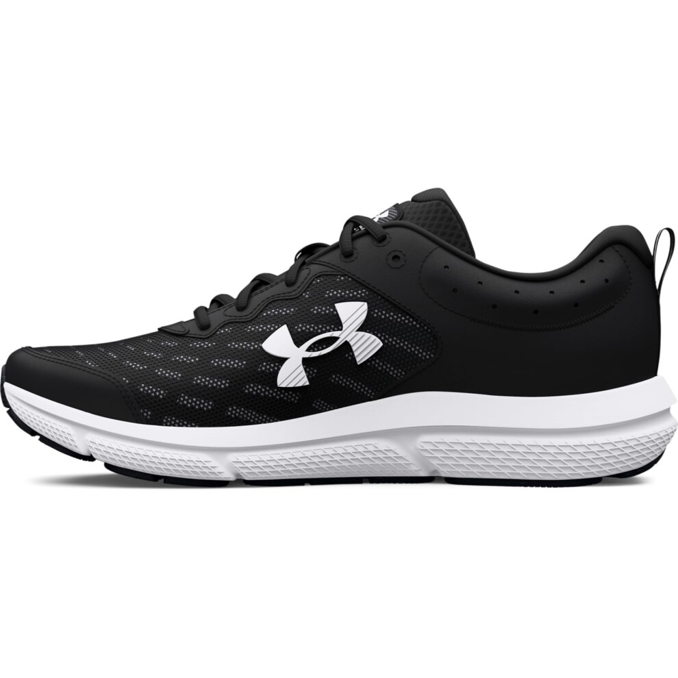 Under Armour Men's Charged Assert 10 Shoes, (001) Black/Black/White, 11 X-Wide