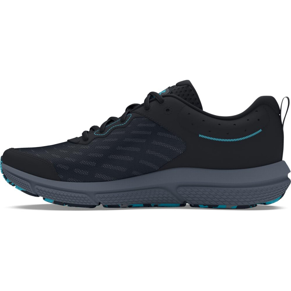 Under Armour Men's Charged Assert 10 Shoes, (003) Black/Black/Blue Surf, 11.5