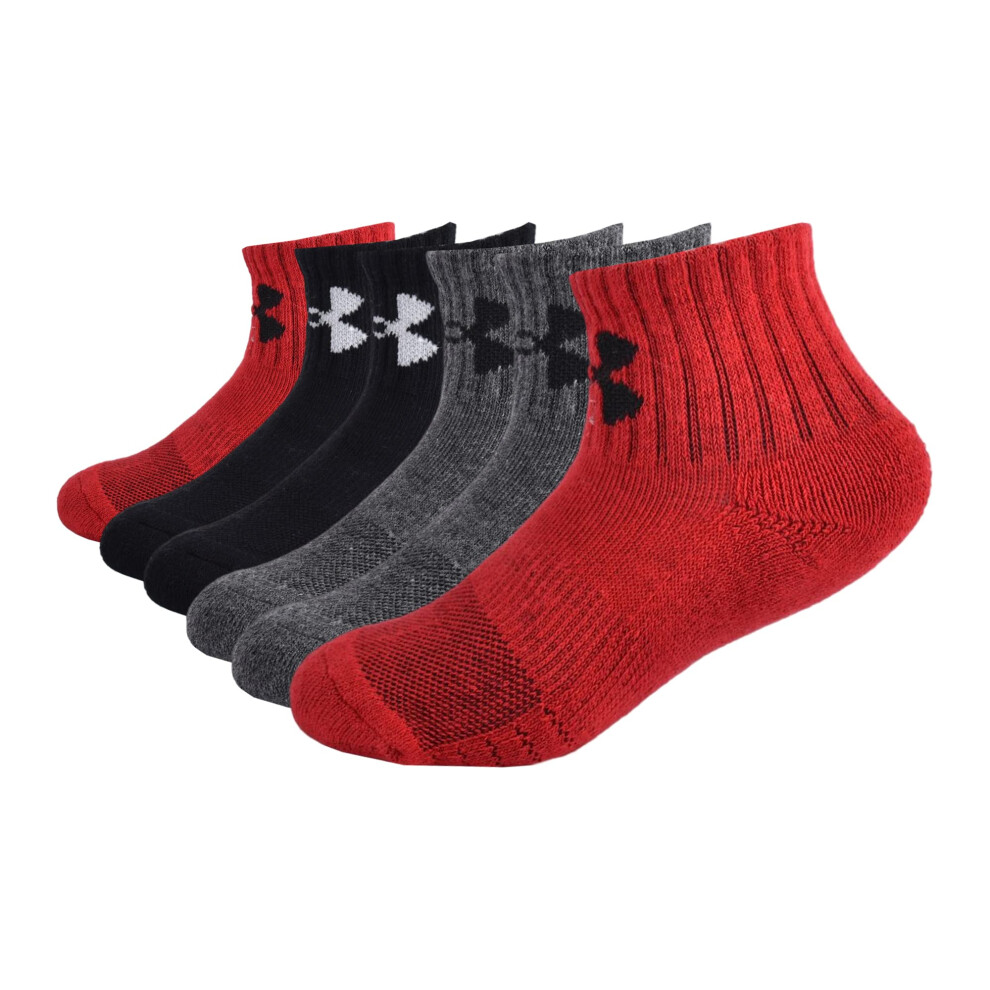 Under Armour Boys Multi Pack Quarter Sock, 2-4T Us Red