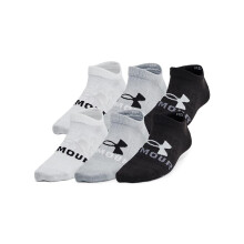 Under Armour Unisex-Kind Youth Essential No Show Sokken 6-Pack, (005) Zwart/Zwart/Mod Grijs, X-Klein