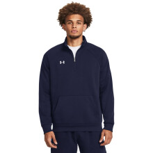 Under Armour Herre Rival Fleece Quarter Zip, (410) Midnight Navy / / Hvid, Large