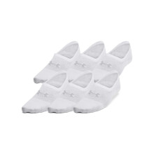 Calze Liner Breathe Lite Under Armour Donna 6 Paia, (100) Bianco/Grigio Mod, Grande