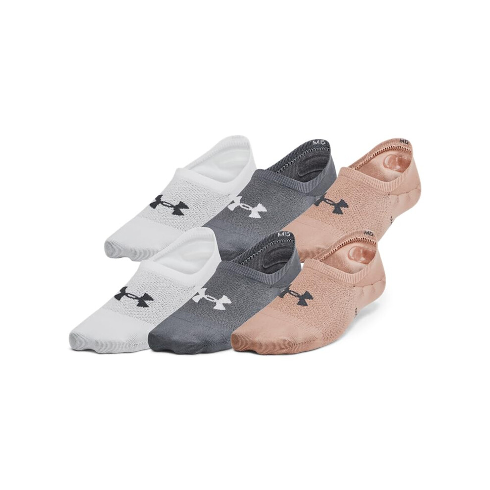 Under Armour Womens Breathe Lite Liner Socks 6 Pack, (252) Blush Beige/Blush Beige/Castlerock, Medium