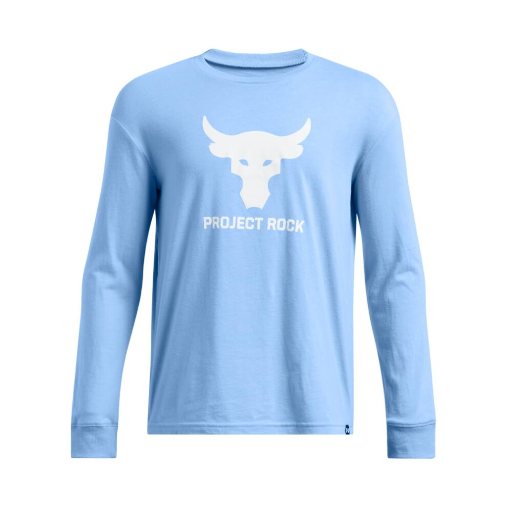 Under Armour Boys' Project Rock Payoff Long Sleeve, (465) Horizon Blue / / White, Youth Medium