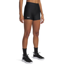 Under Armour Pantaloni Corti Donna Team 3, (001) Nero / Bianco, Media