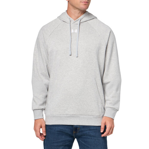 Under Armour Under Armour Herr Rival Fleece Hoodie, (013) Mod Gray Light Heather/Vit/Vit, Medium