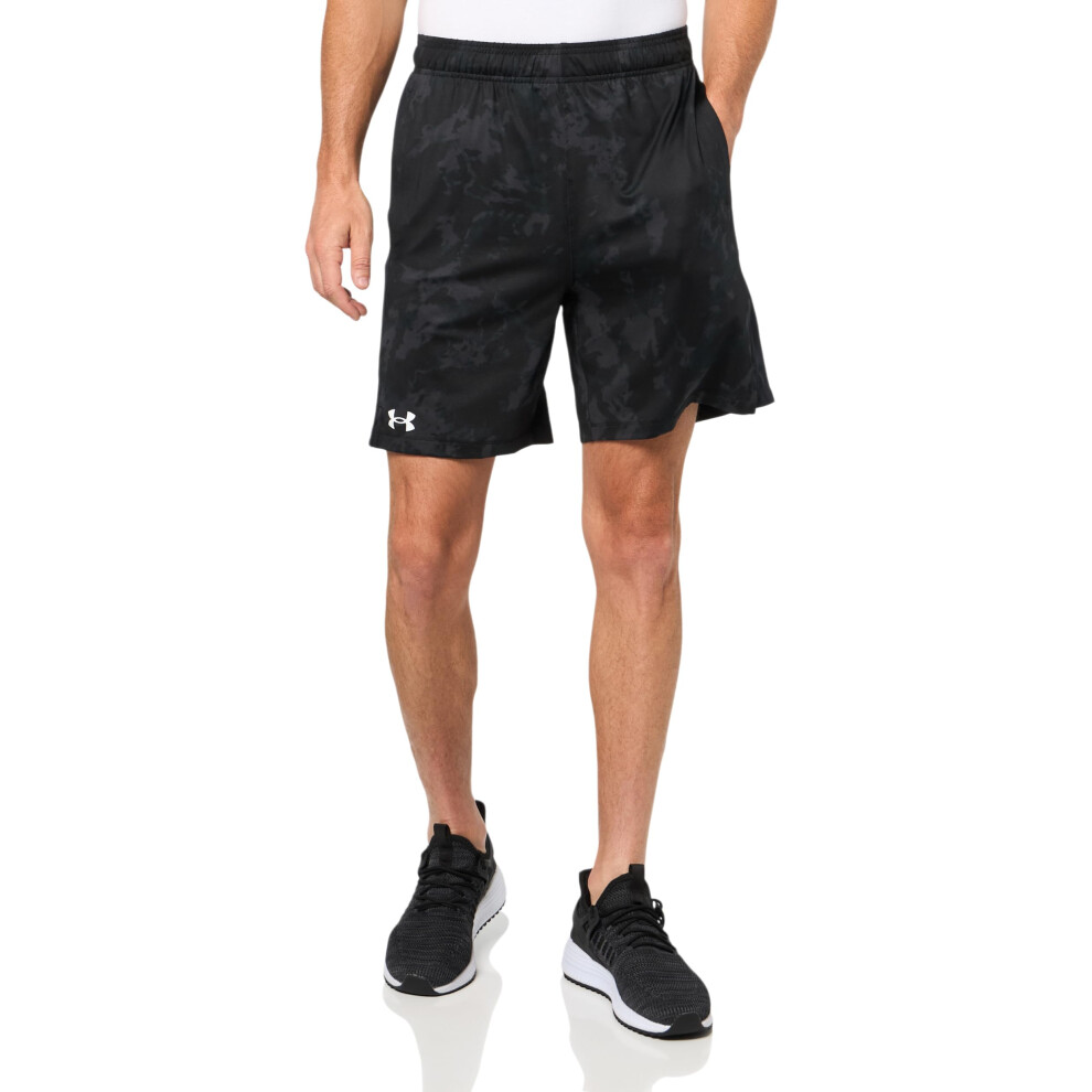 Under Armour Men's Train Stretch 2.0 Printed Shorts, (003) Black / / White, Medium
