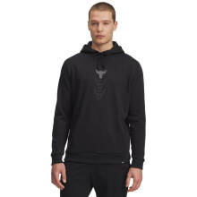 Under Armour Mænds Project Rock Rival Fleece Hoodie, (002) Sort / Castlerock, Stor