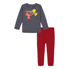 Set 2 pezzi T-Shirt a maniche lunghe e Joggers Under Armour per neonati, Nero, 18M