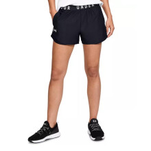 Shorts Under Armour Donna Tech Play Up, 3" Inseam, con Tasche, Asciugatura Rapida, Neri/Bianco, Small