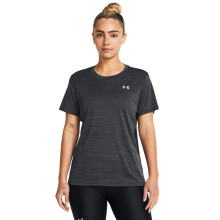 Maglietta a Maniche Corte Under Armour Donna Velocity Twist, (001) Nero / Argento Metallico, Grande
