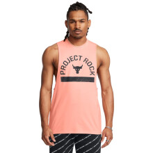 Under Armour Maglietta Senza Maniche Graphic Project Rock Uomo, (896) Aero Orange/Nero, X-Large