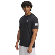 Under Armour Heren Freedom Flag T-shirt Korte Mouwen, (001) Zwart / Wit, Groot