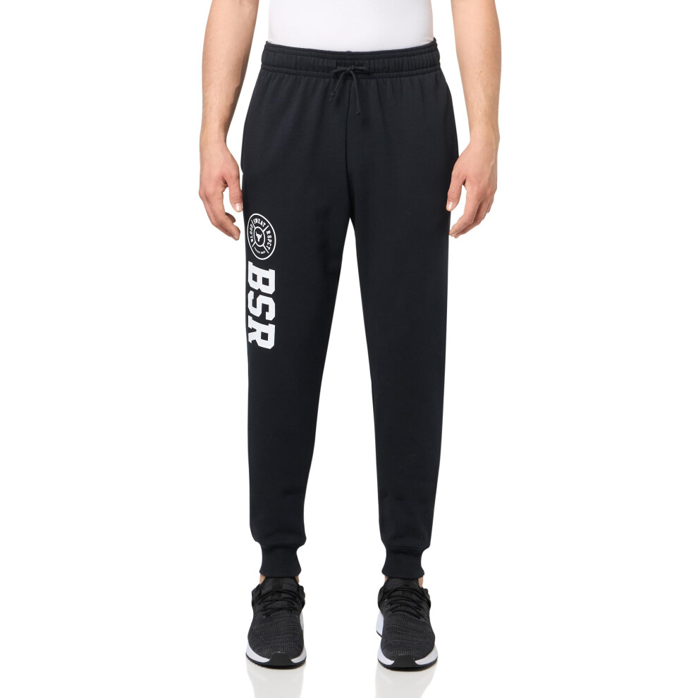 Under Armour Men's Project Rock Rival Fleece Joggers, (001) Black / / White, Medium
