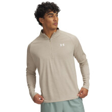 Under Armour Uomo Maglia Mezza Zip Manica Lunga, (299) City Khaki/Khaki Base/White, Medium
